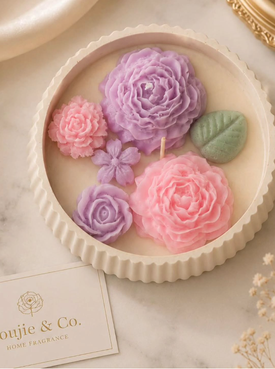 Hand-Poured Floral Candles in Home Fragrances